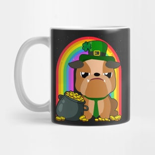 Bulldog Rainbow Irish Clover St Patrick Day Dog Gift product Mug